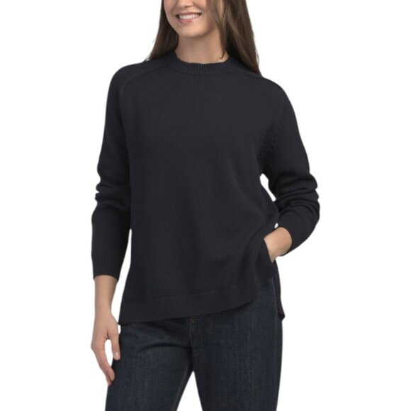 THEORY Relaxed Long Sleeve Round Neck Sweater - Picture 1 of 3